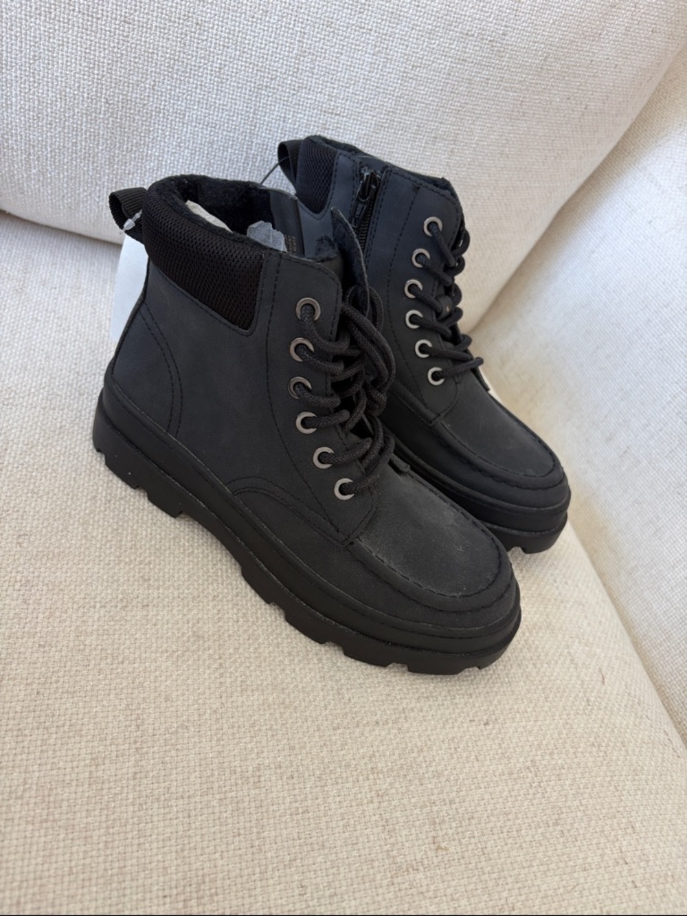 H&M Black Kids Lace-Up Platform Boots
